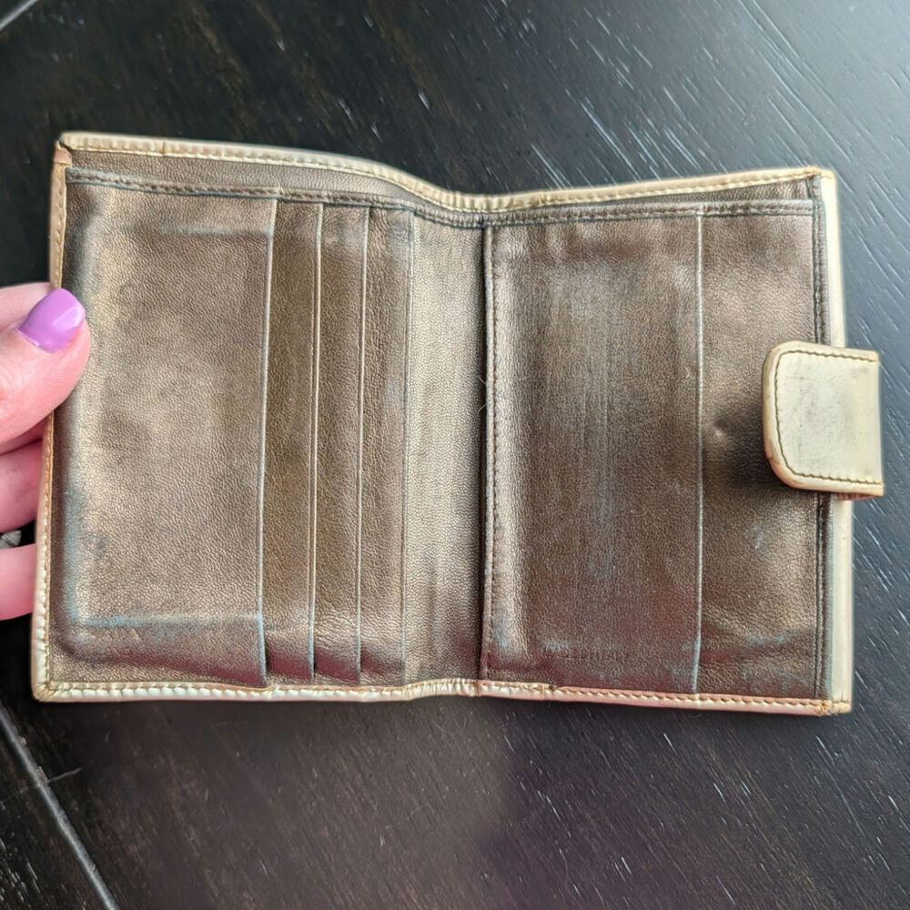 Prada Metallic Gold Leather Continental Compact Wallet - Picture 5 of 5
